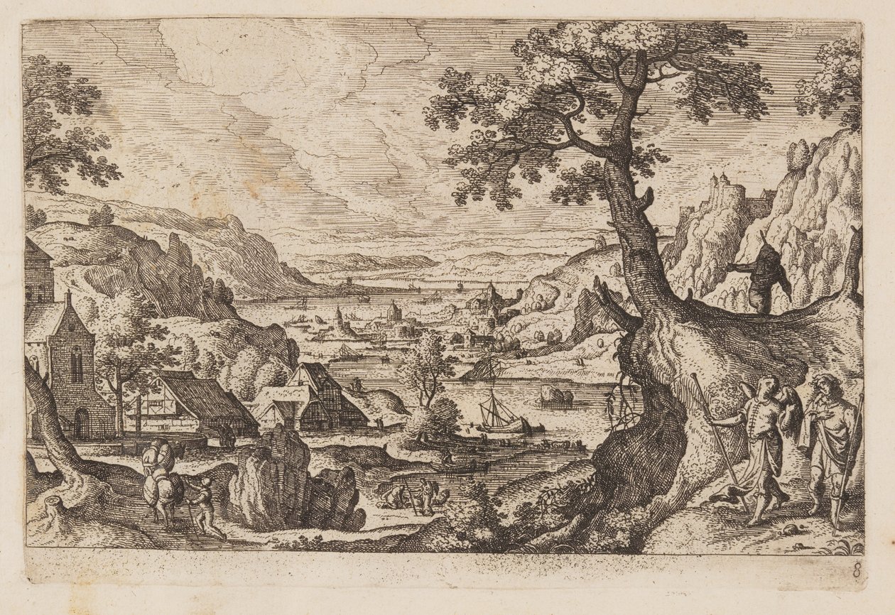 Plaat 8, uit Landschappen met scènes uit het Oude en Nieuwe Testament en Ovidius