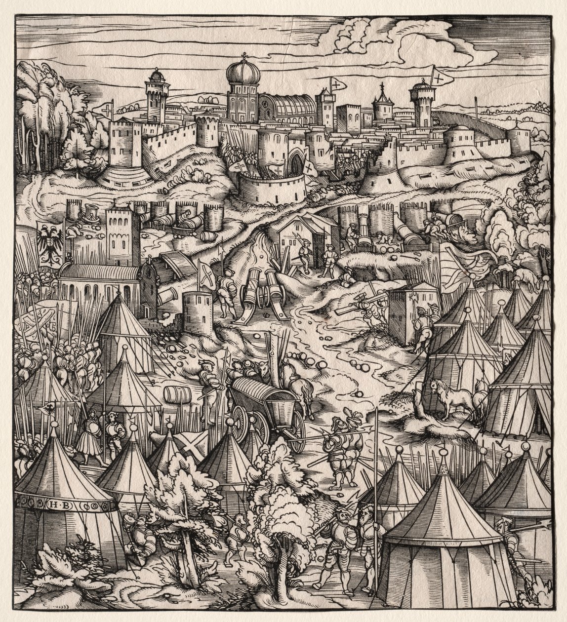 Der Weisskunig (De Witte Koning): Het Beleg van Padua door Hans Burgkmair