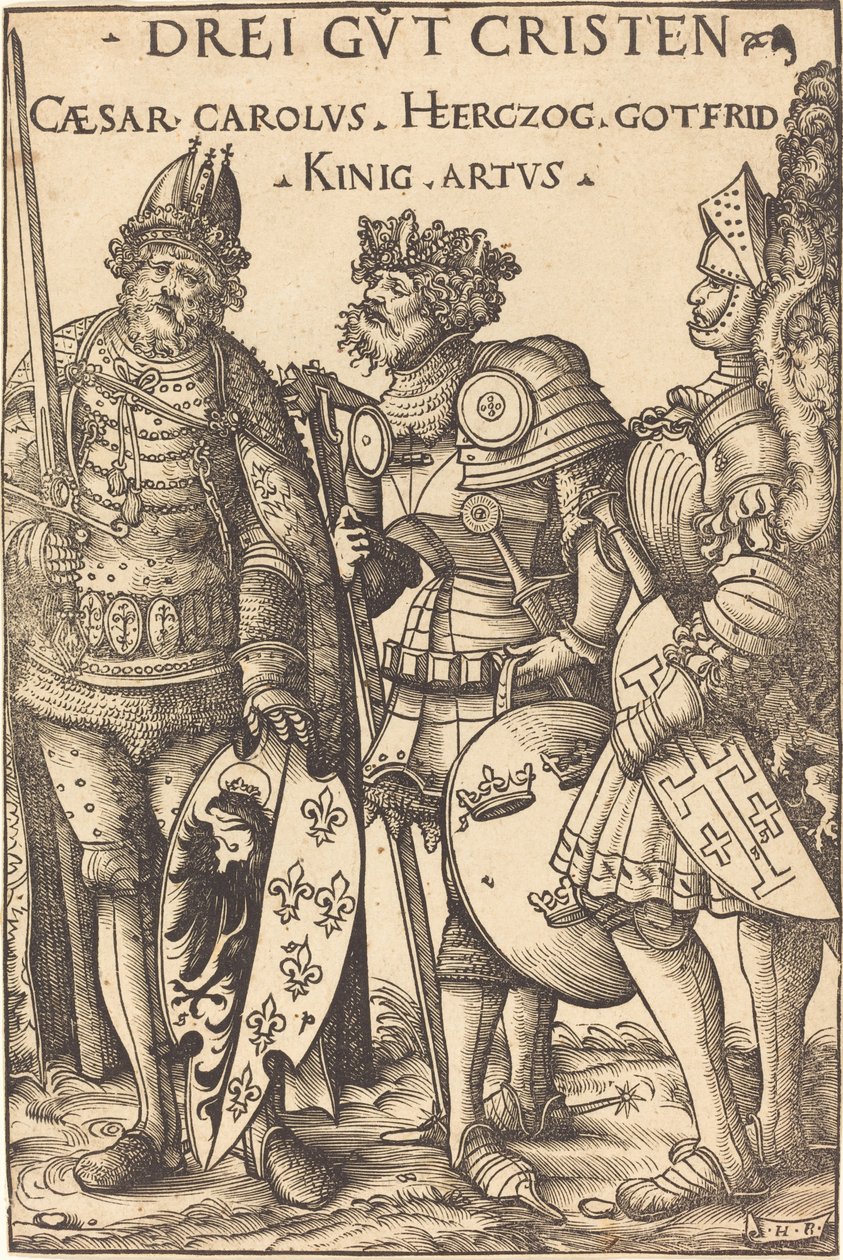Karel de Grote, Arthur en Godfried door Hans Burgkmair I