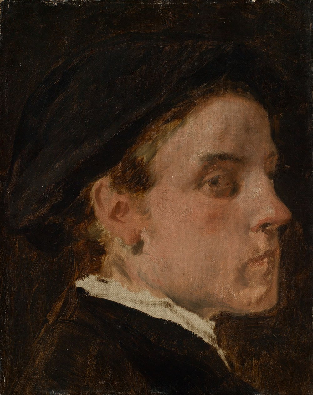 Portretstudie van de schilder Wilhelm Trübner door Hans Canon