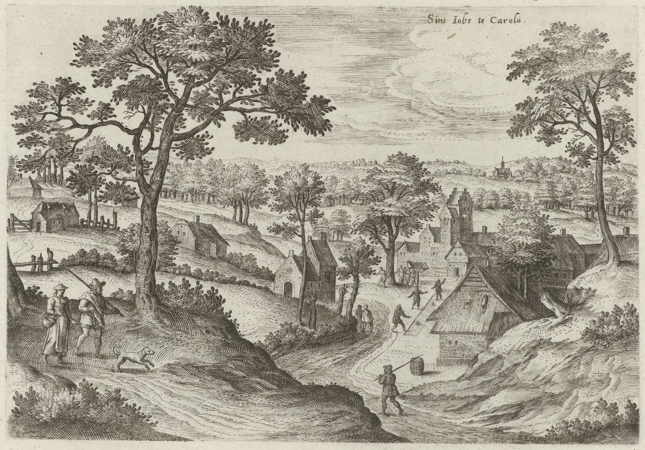 Gezicht op de kerk van St. Job en het kasteel van Carloo door Hans Collaert (I)