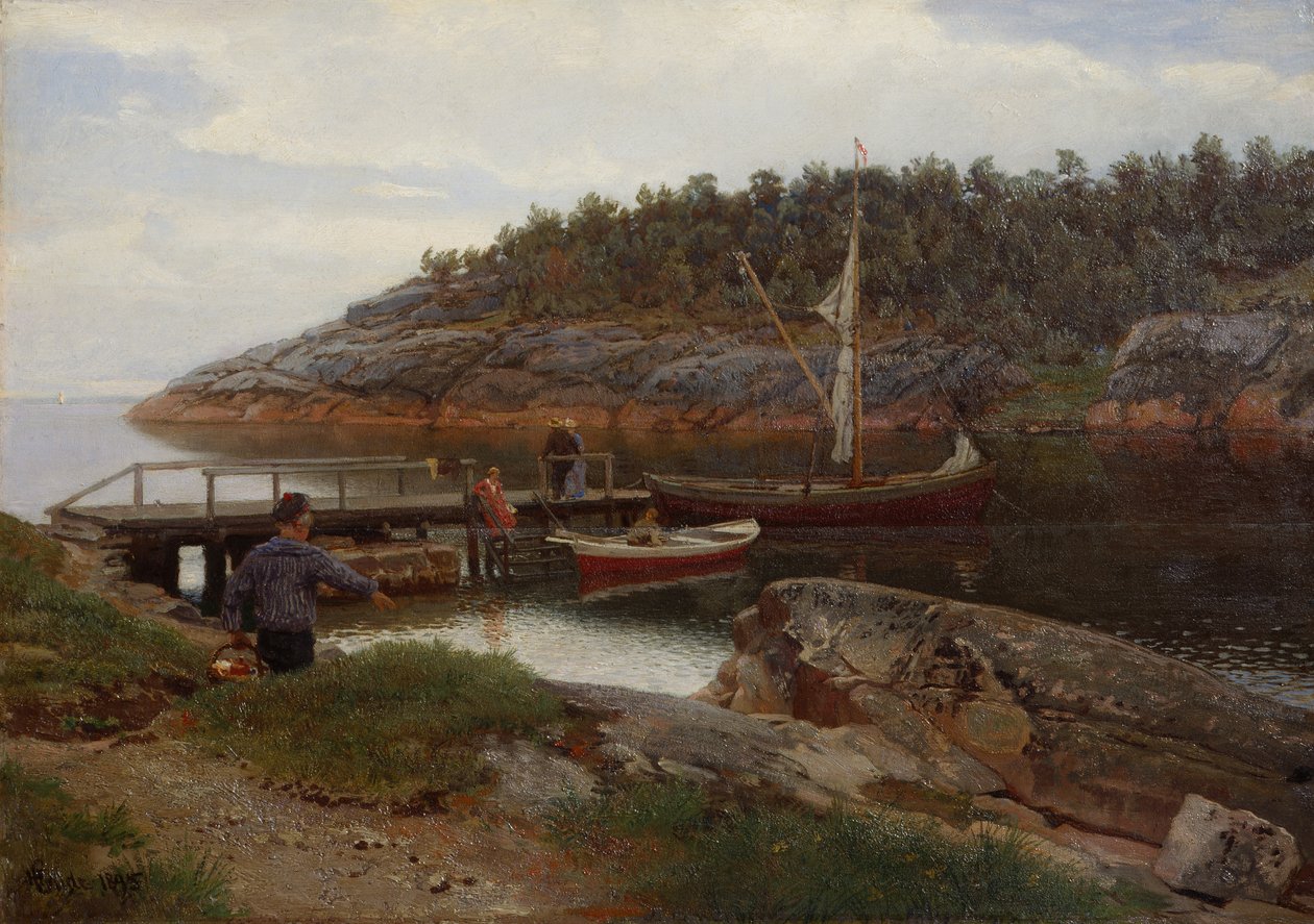 Baai bij Hanko door Hans Gude
