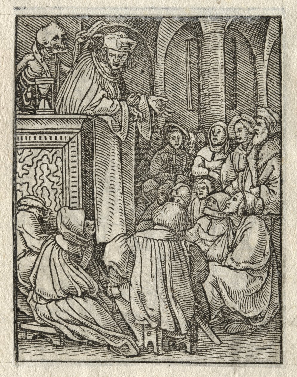 De dans van de dood: De prediker; De priester door Hans Holbein