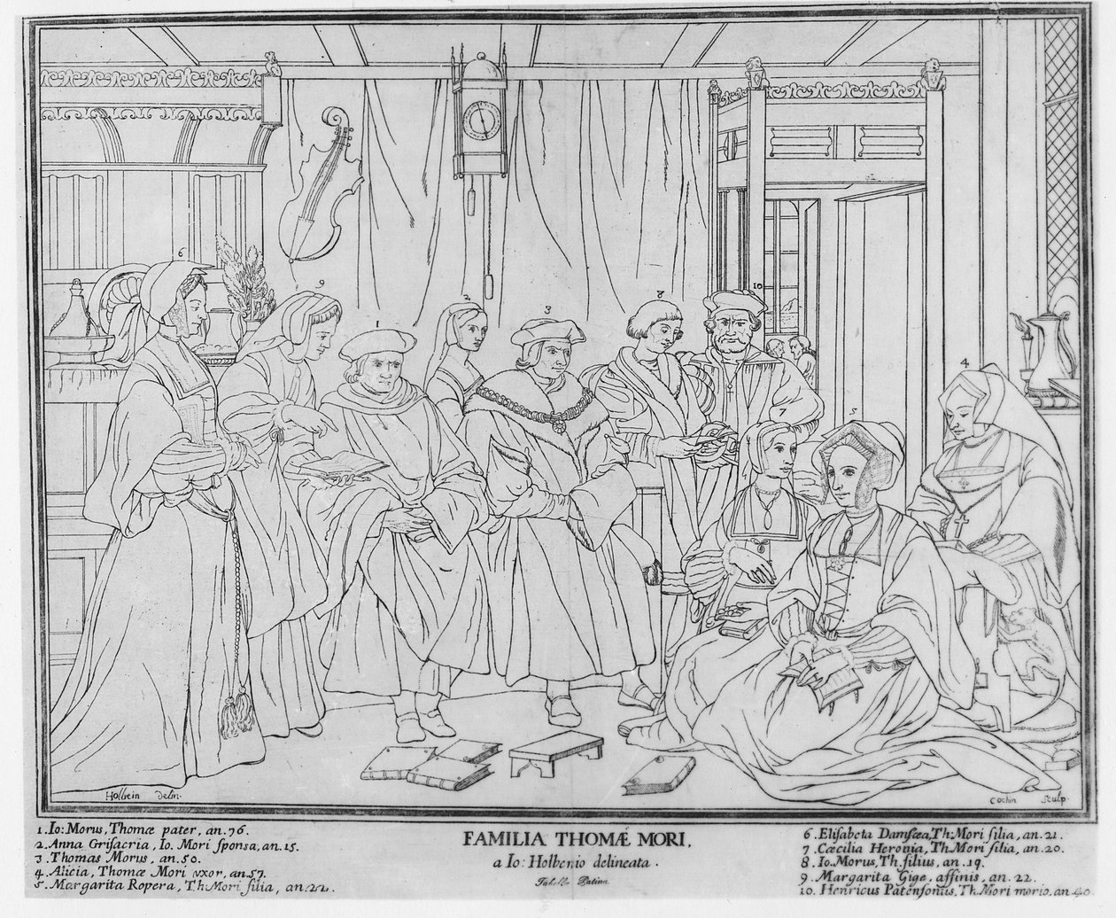 De familie van Thomas More (1478-1535), kanselier van Engeland, gegraveerd door Christian de Mechel (1737-1817) 1787 door Hans Holbein der Jüngere