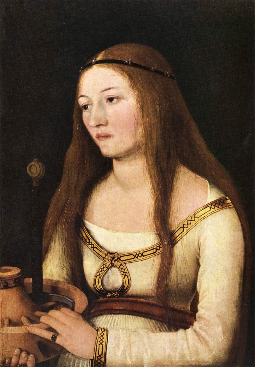 Katharina Schwarz met de attributen van haar gelijknamige heilige door Hans Holbein the Elder