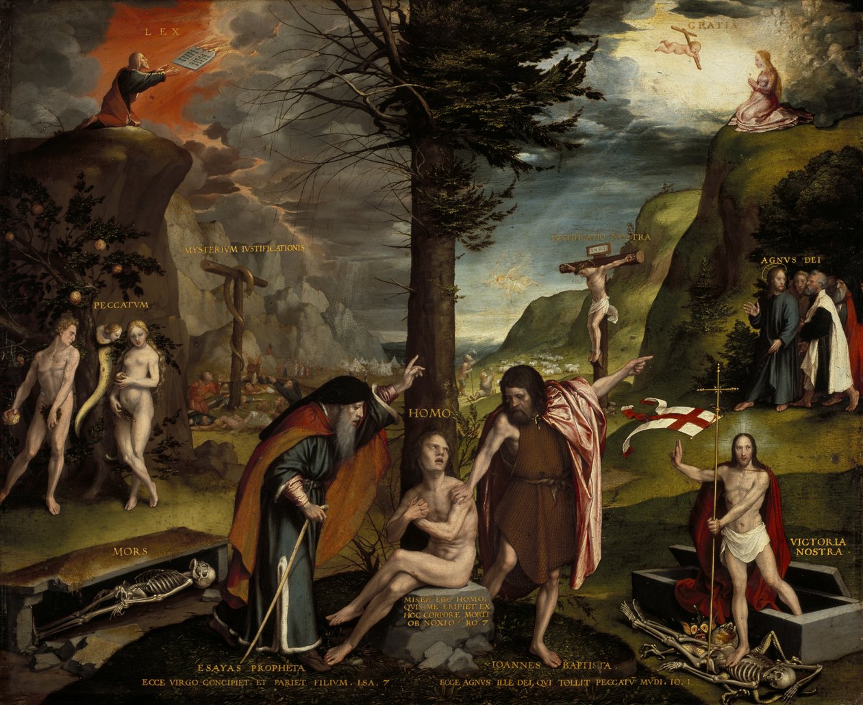 Een allegorie op het Oude en Nieuwe Testament door Hans Holbein the Younger