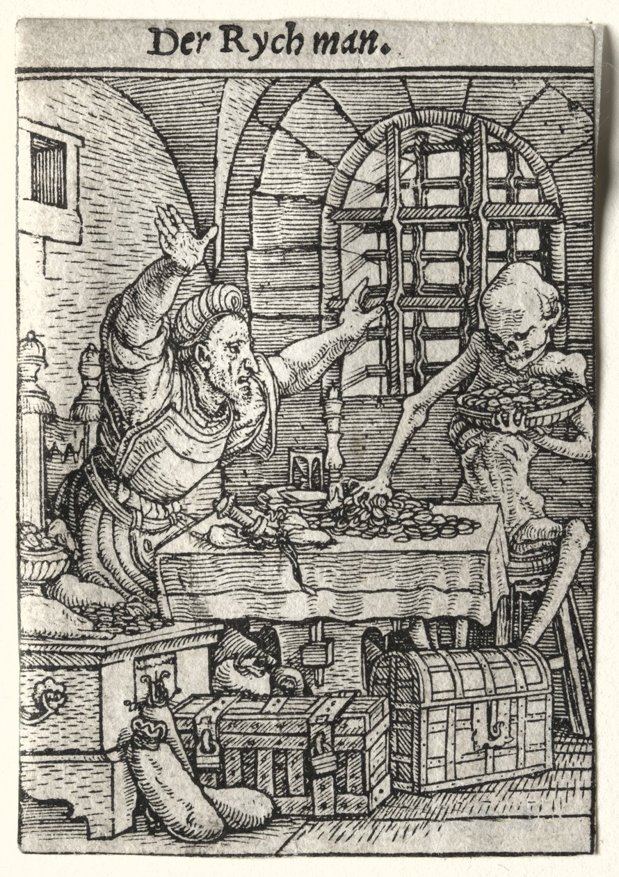 Dans van de Dood: De Vrek door Hans Holbein the Younger