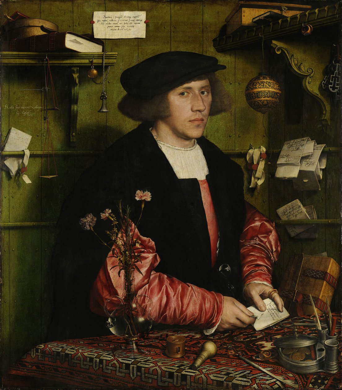 Duits: Der Kaufmann Georg Gisze De koopman Georg Gisze door Hans Holbein the Younger
