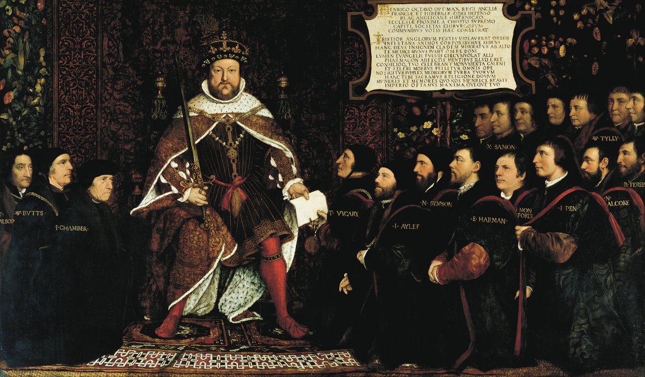 Hendrik VIII en de barbierchirurgen door Hans Holbein der Jüngere
