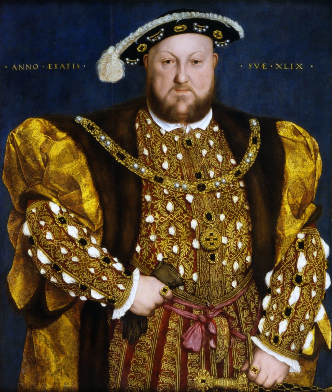 Italiaans: Portret van Hendrik VIII van Engeland Portret van Hendrik VIII van Engeland door Hans Holbein the Younger