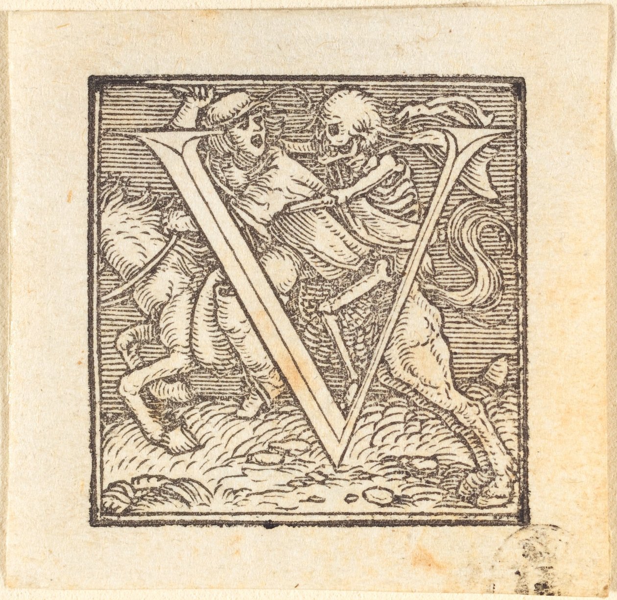 Letter V door Hans Holbein der Jüngere
