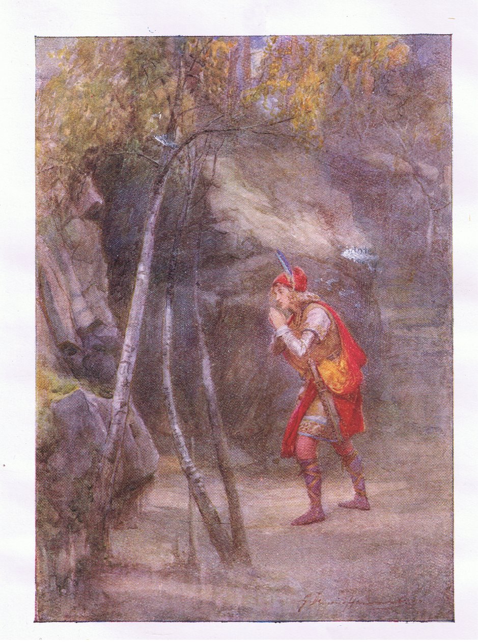 Nee! wie is hier? Als er iets is dat beleefd spreekt (Cymbeline), uit The Complete Works of Shakespeare gepubliceerd door George Harrap & Co Ltd, 1920s door Hans Holbein der Jüngere