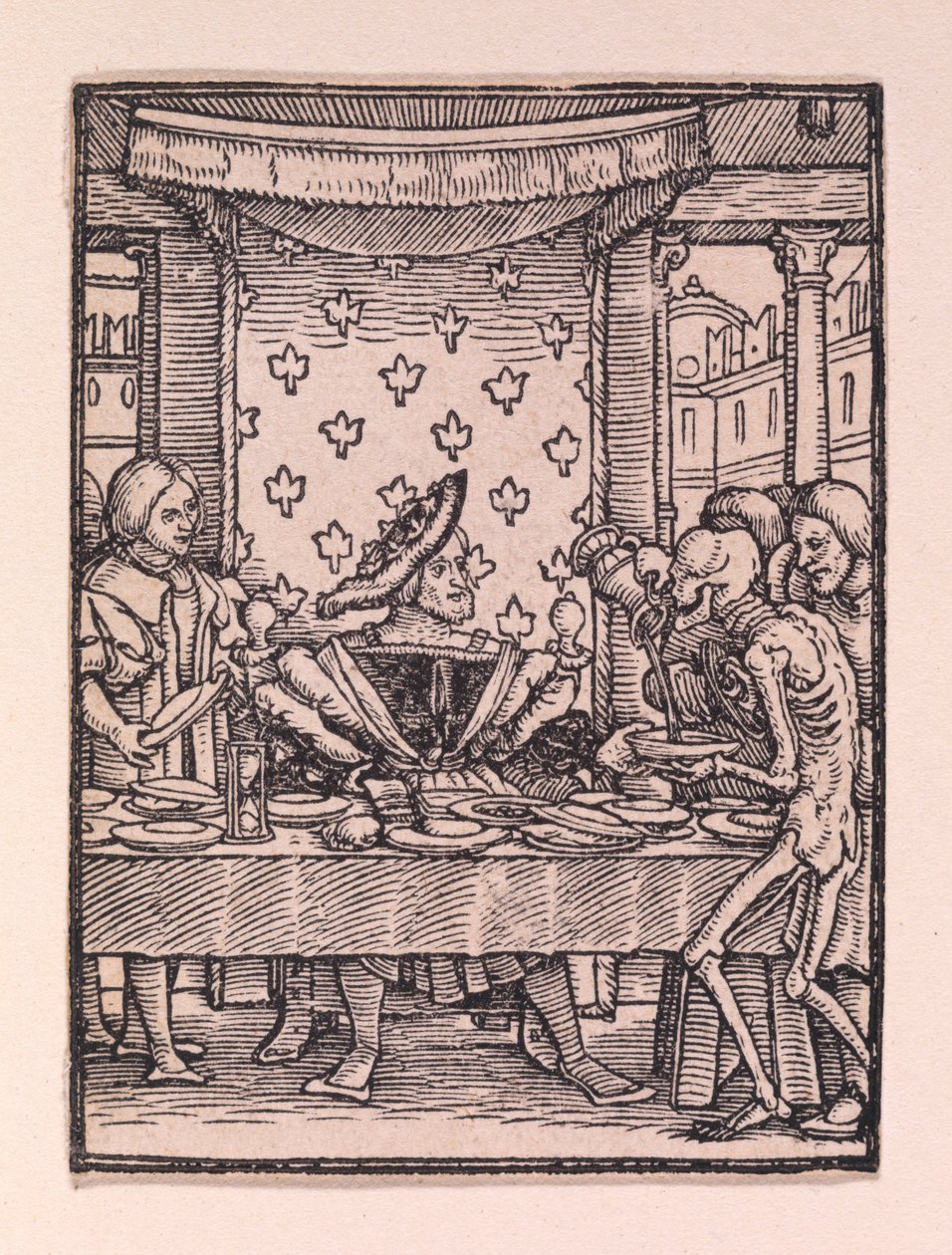 De koning, uit "De dodendans" door Hans Holbein the Younger