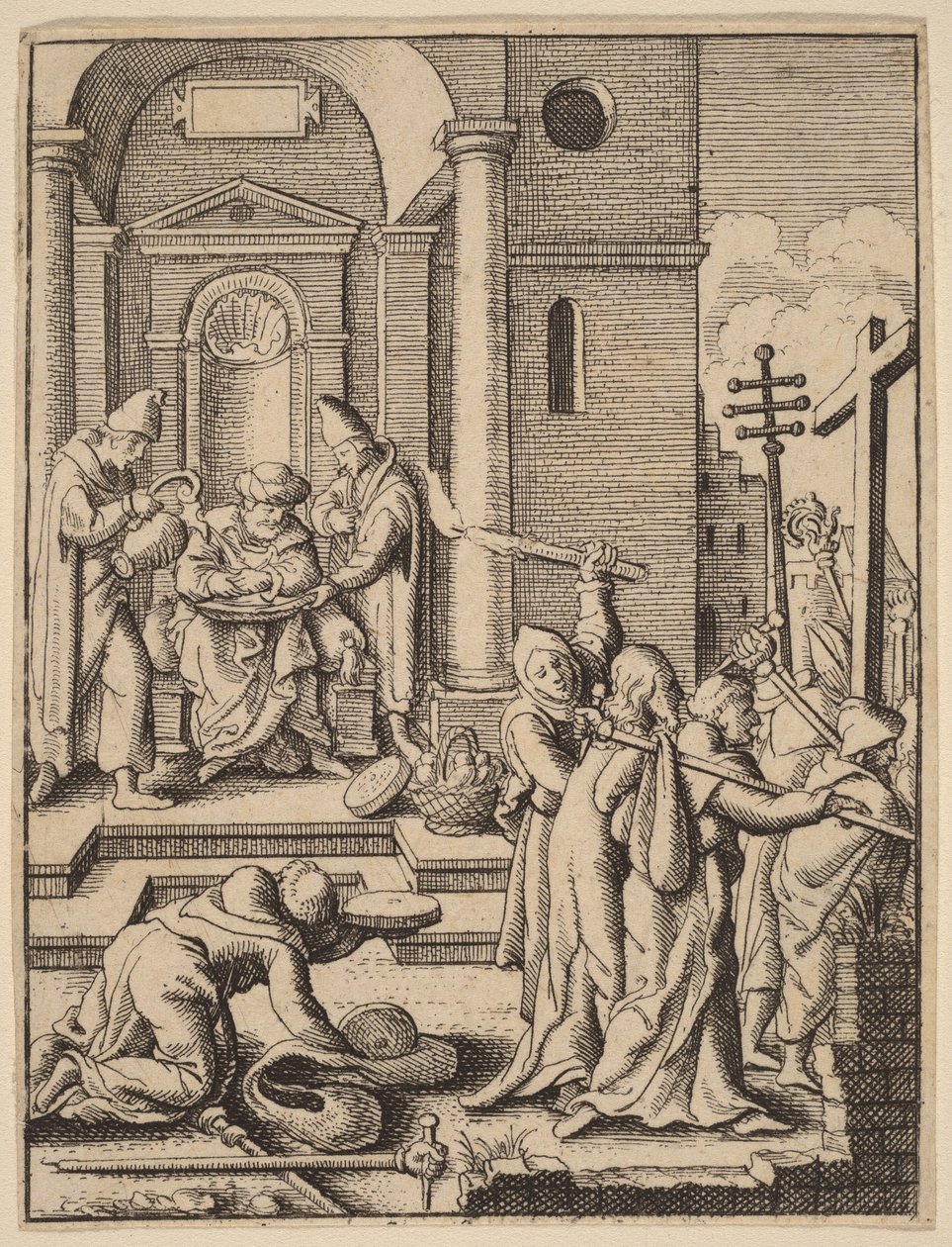 Het handen wassen door Hans Holbein the Younger
