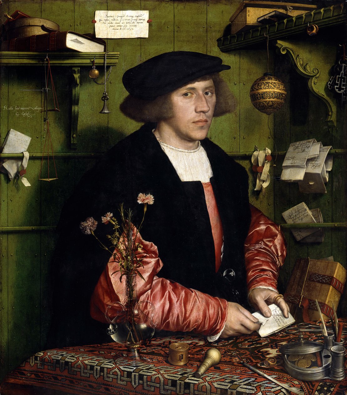 The merchant George Gisze (1497-1562) door Hans Holbein the Younger