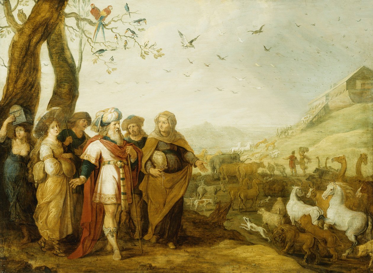 Noach en Zijn Familie Voor de Instap in de Ark door Hans III Jordaens