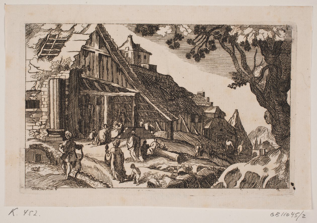 Landschap met de Heilige Familie en de drie koningen door Hans Jørgen Kirksteen