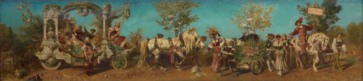 Ontwerp voor de feeststoet van 1879 - De tuinbouw door Hans Makart