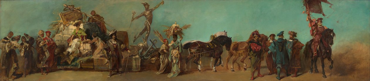 Ontwerp voor de optocht van 1879 – De coöperatie van groothandelaren door Hans Makart