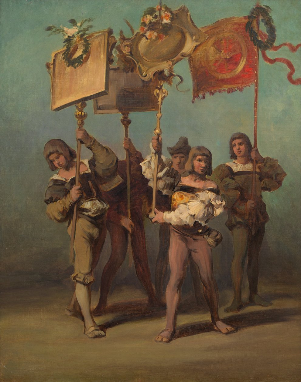 Ontwerp voor de optocht van 1879 – Vaandeldragers van de timmerlieden door Hans Makart
