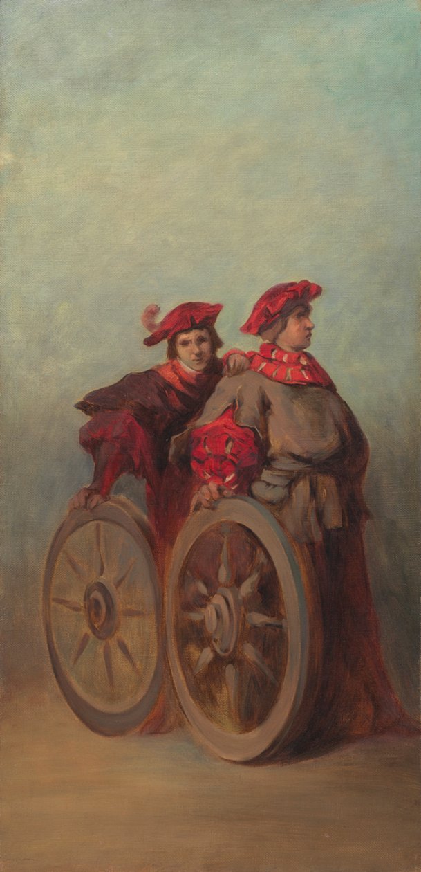 Ontwerp voor de feeststoet van 1879 - Twee gezellen door Hans Makart