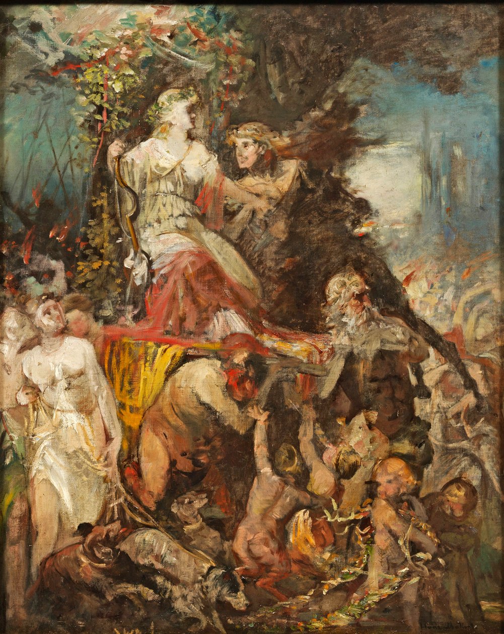Hans Makart Triomfantelijke optocht van Diana met Bacchus door Hans Makart