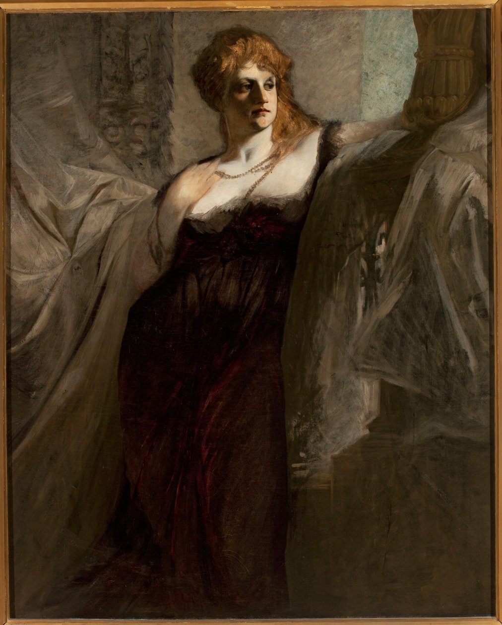 Portret van een jonge vrouw door Hans Makart