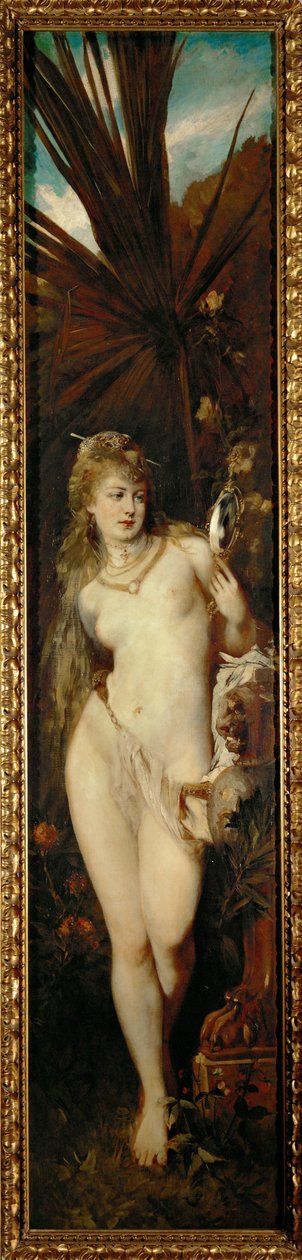 Zicht - uit de serie Die fuenf Sinne ... (olieverf op doek) door Hans Makart