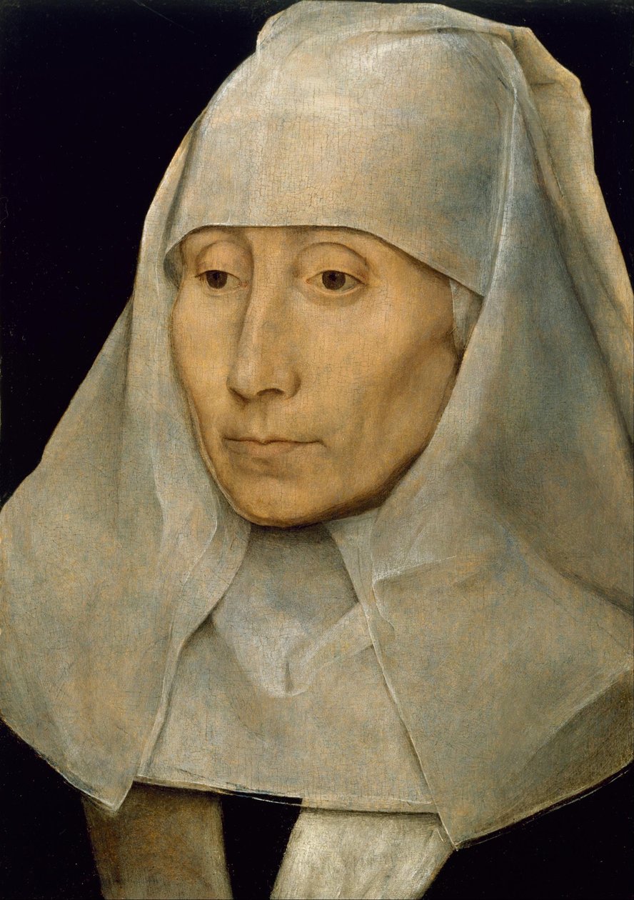 Portret van een oude vrouw door Hans Memling
