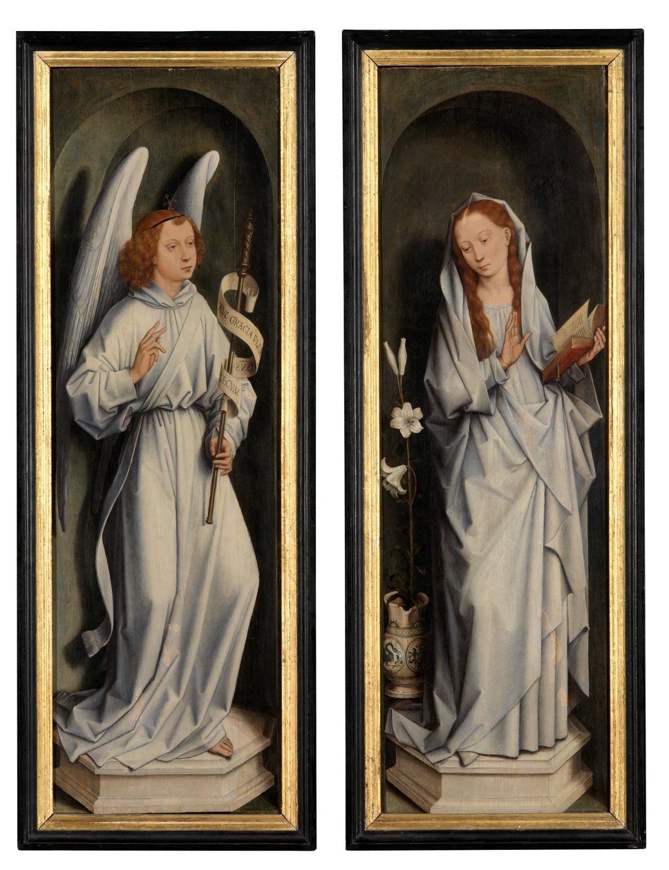 Keerzijde van een paar vleugels met de Aankondiging door Hans Memling