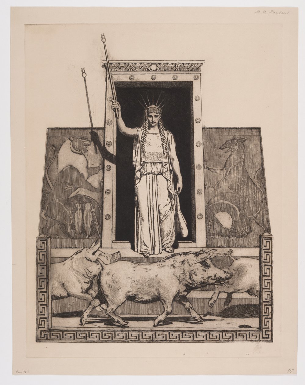 Circe verandert de mannen van Odysseus in varkens door Hans Nikolaj Hansen