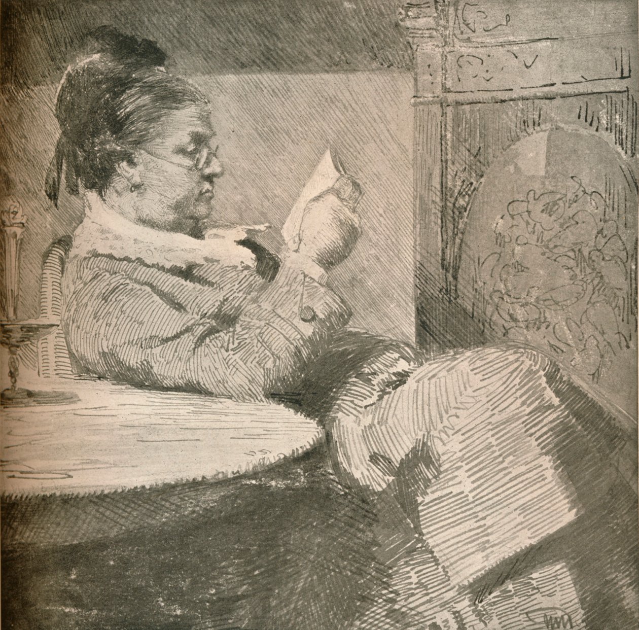 Portret van de moeder van de kunstenaar, ca. 1912 door Hans Nikolaj Hansen