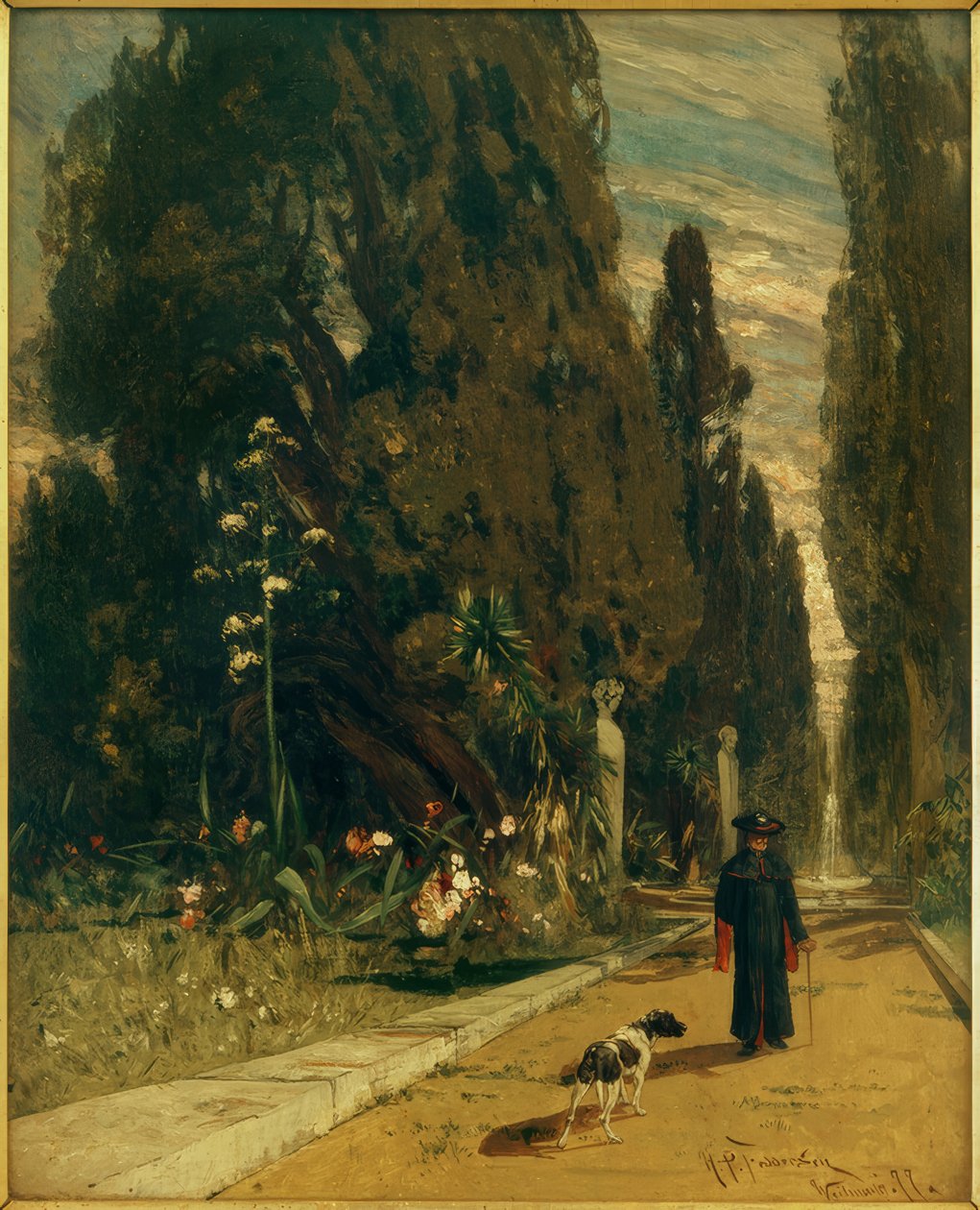 H.P.Feddersen de Jongere, In het park van Villa d