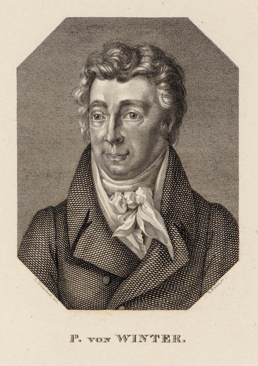 Portret van de componist Peter von Winter 1754-1825, ca. 1830 door Hans Rudolf Rahn