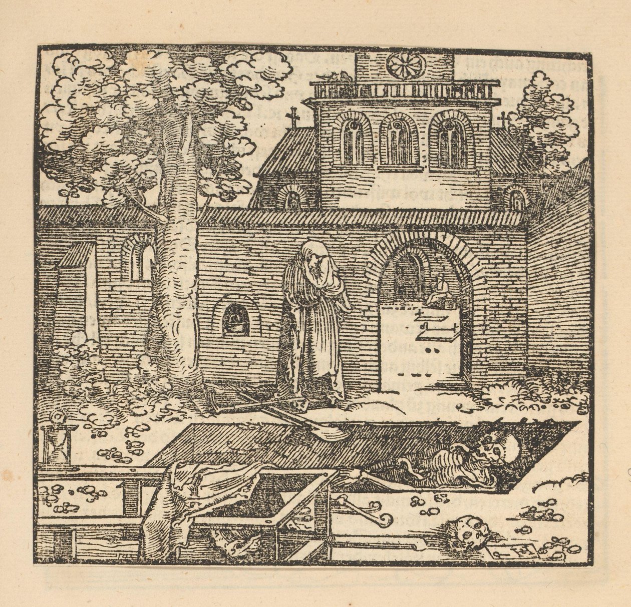 Huilende vrouw bij een graf door Hans Schäufelein (possibly)