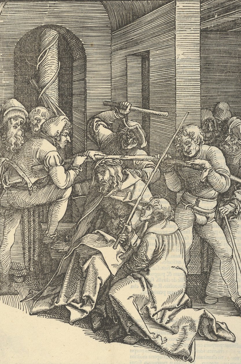 Christus gekroond met doornen, uit Speculum passionis domini nostri Ihesu Christi door Hans Schäufelein the Elder
