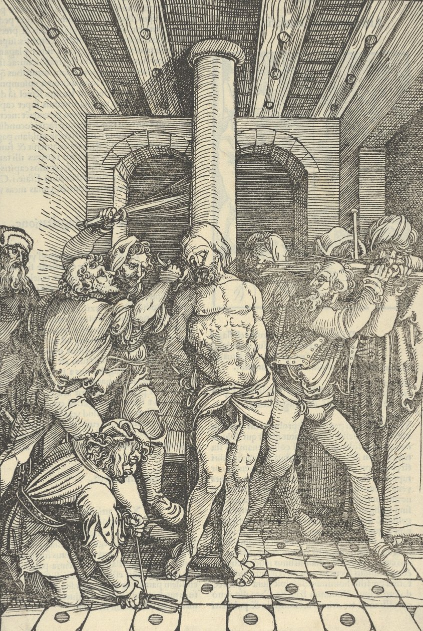 Christus gegeseld, uit Speculum passionis domini nostri Ihesu Christi door Hans Schäufelein the Elder