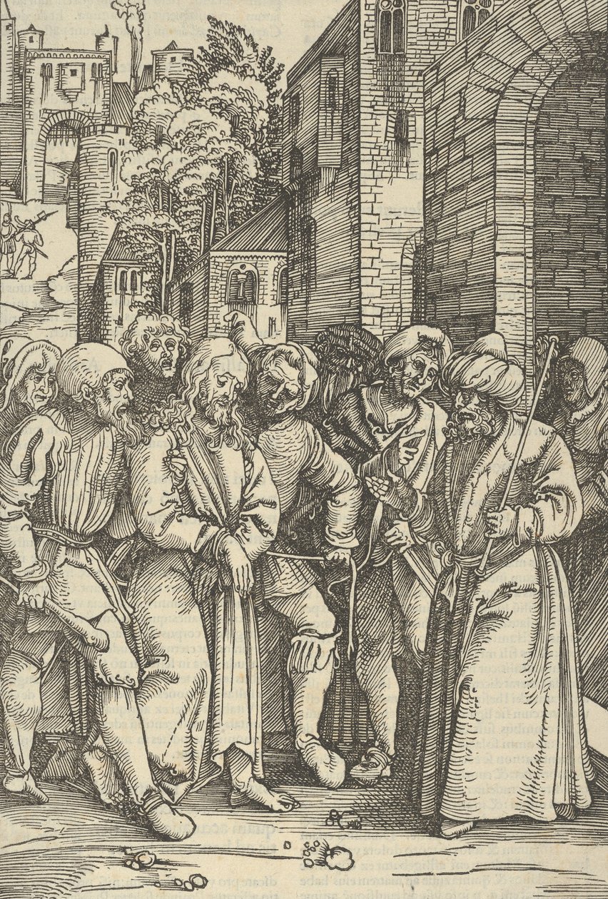 Christus voor Pilatus voor zijn Paleis, uit Speculum passionis domini nostri Ihesu C... door Hans Schäufelein the Elder