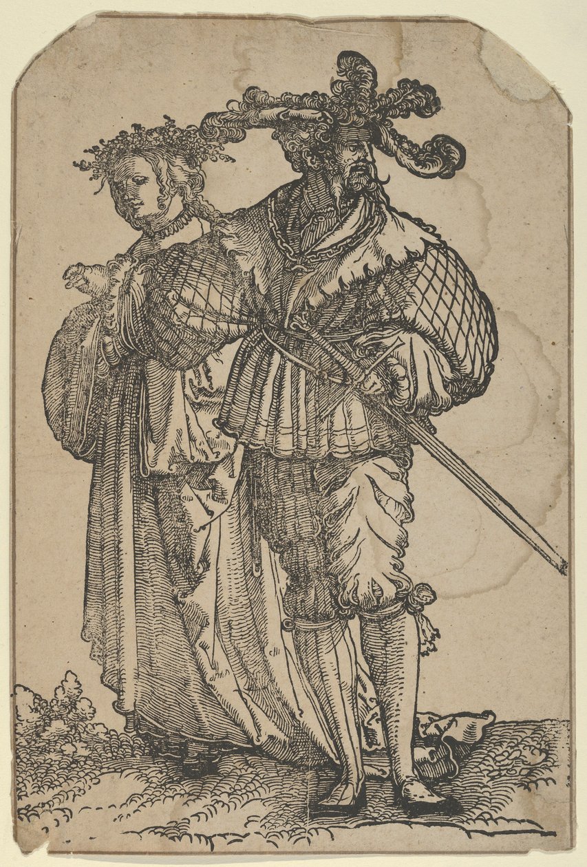 Dansend paar I, uit De Bruiloftsdansers herdruk door Hans Schäufelein the Elder