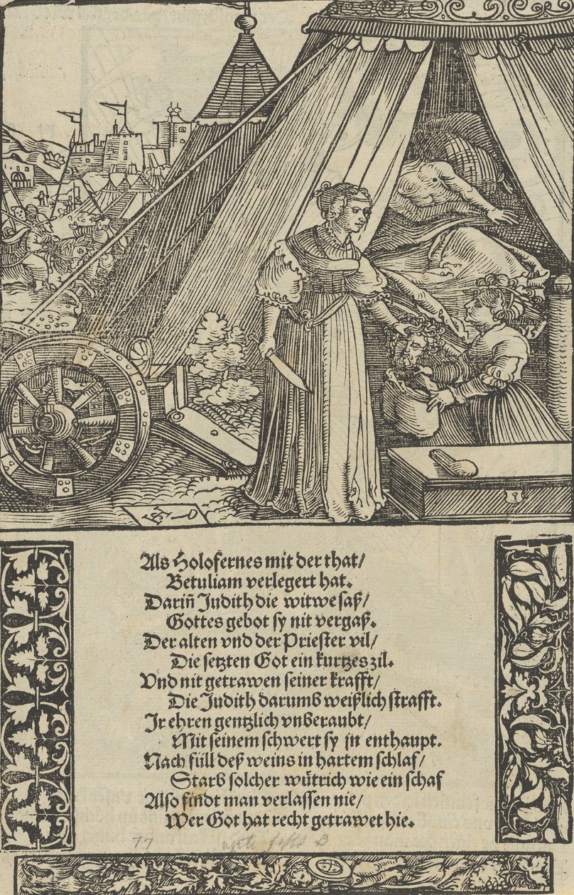 Judith met het hoofd van Holophernes, uit Das Büchle Memorial door Hans Schäufelein the Elder