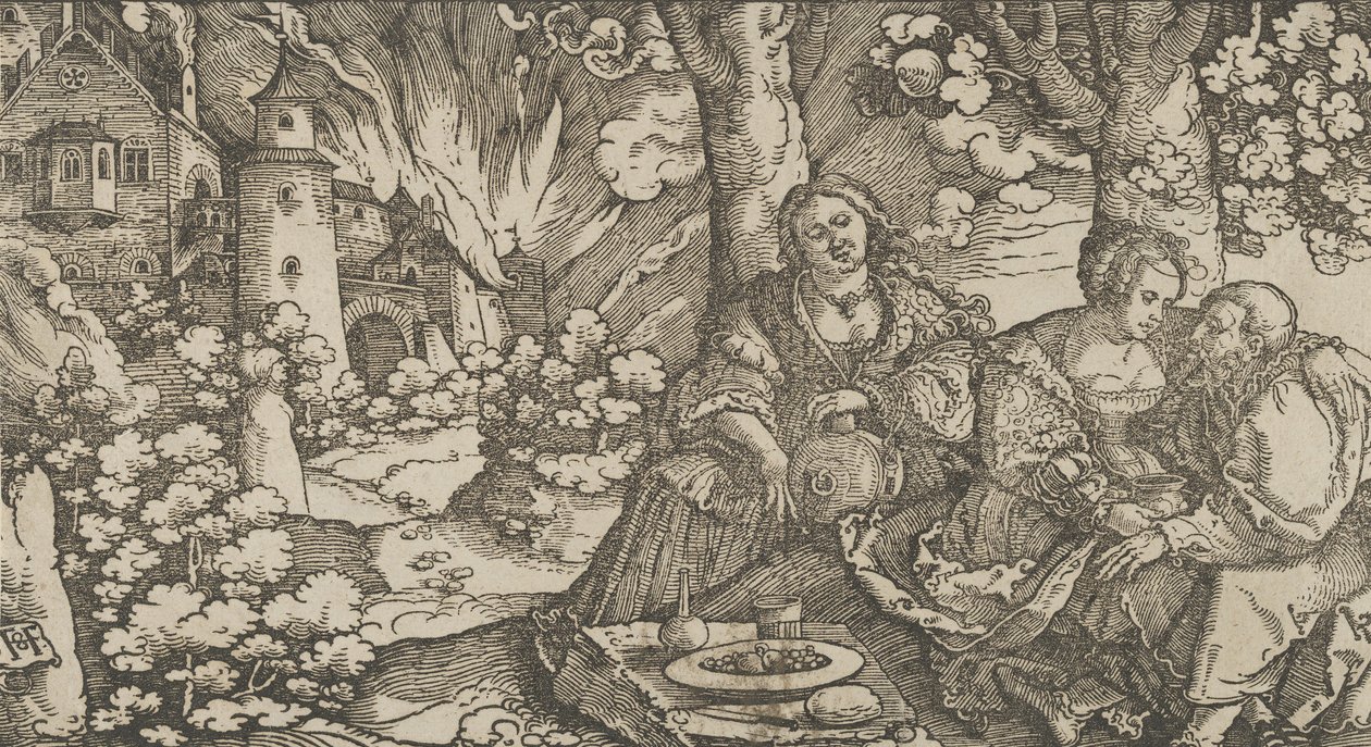 Lot en zijn dochters, ca. 1530 door Hans Schäufelein the Elder