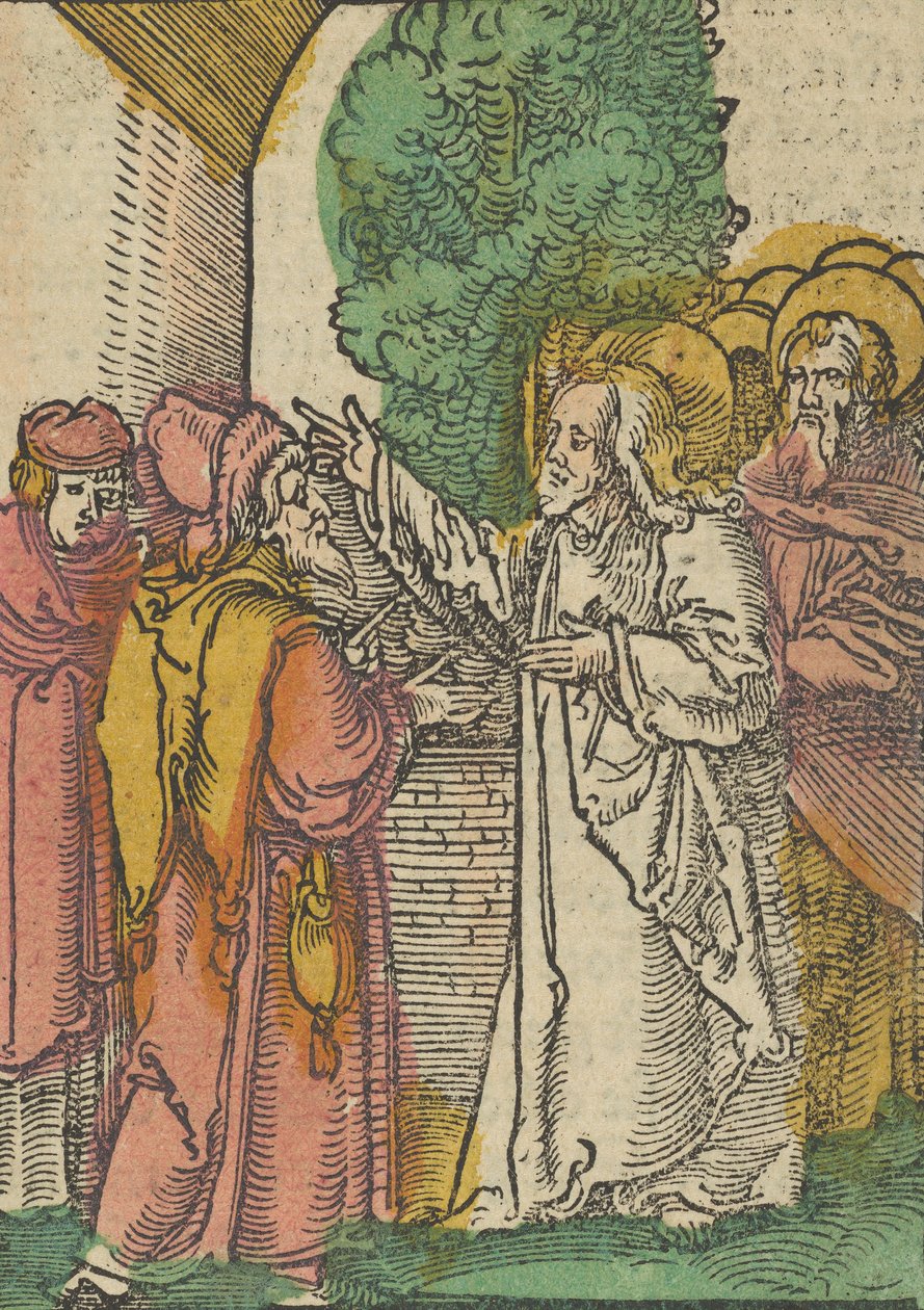 Parabel van de Farizeeën en de tollenaar, uit Das Plenarium door Hans Schäufelein the Elder