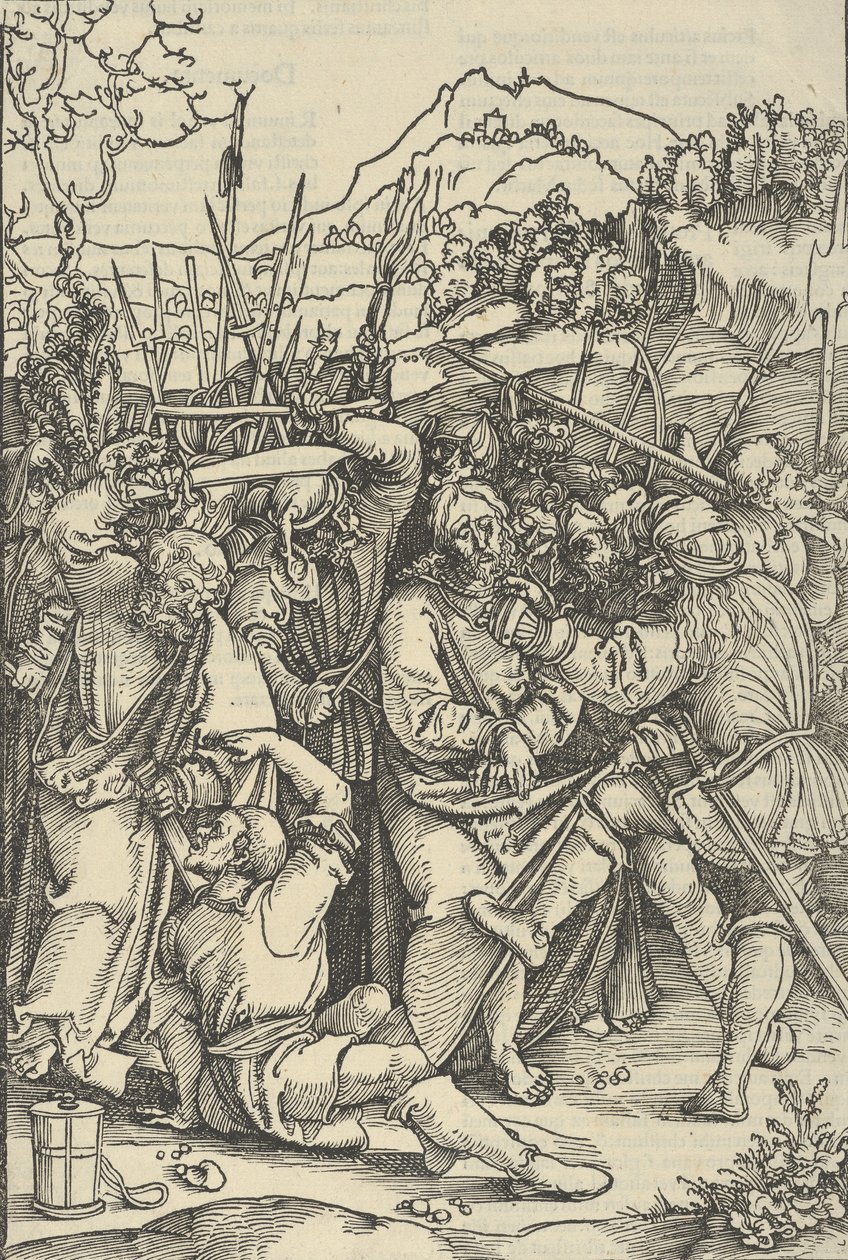 De Arrestatie van Christus, uit Speculum passionis domini nostri Ihesu Christi door Hans Schäufelein the Elder