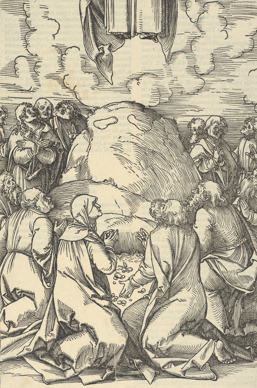 De Hemelvaart van Christus, uit Speculum passionis domini nostri Ihesu Christi door Hans Schäufelein the Elder