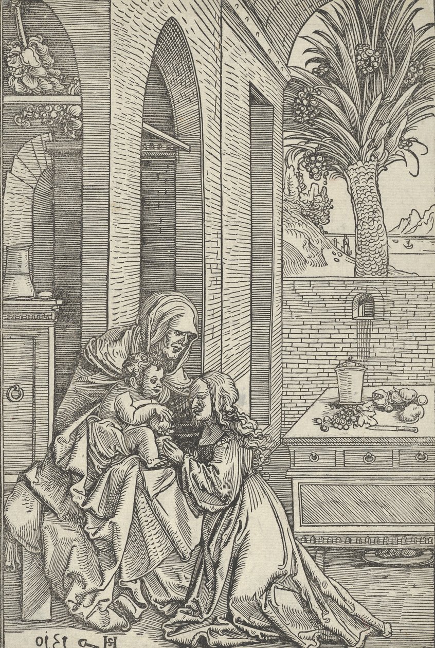 Maagd en Kind met Sint Anna door Hans Schäufelein the Elder