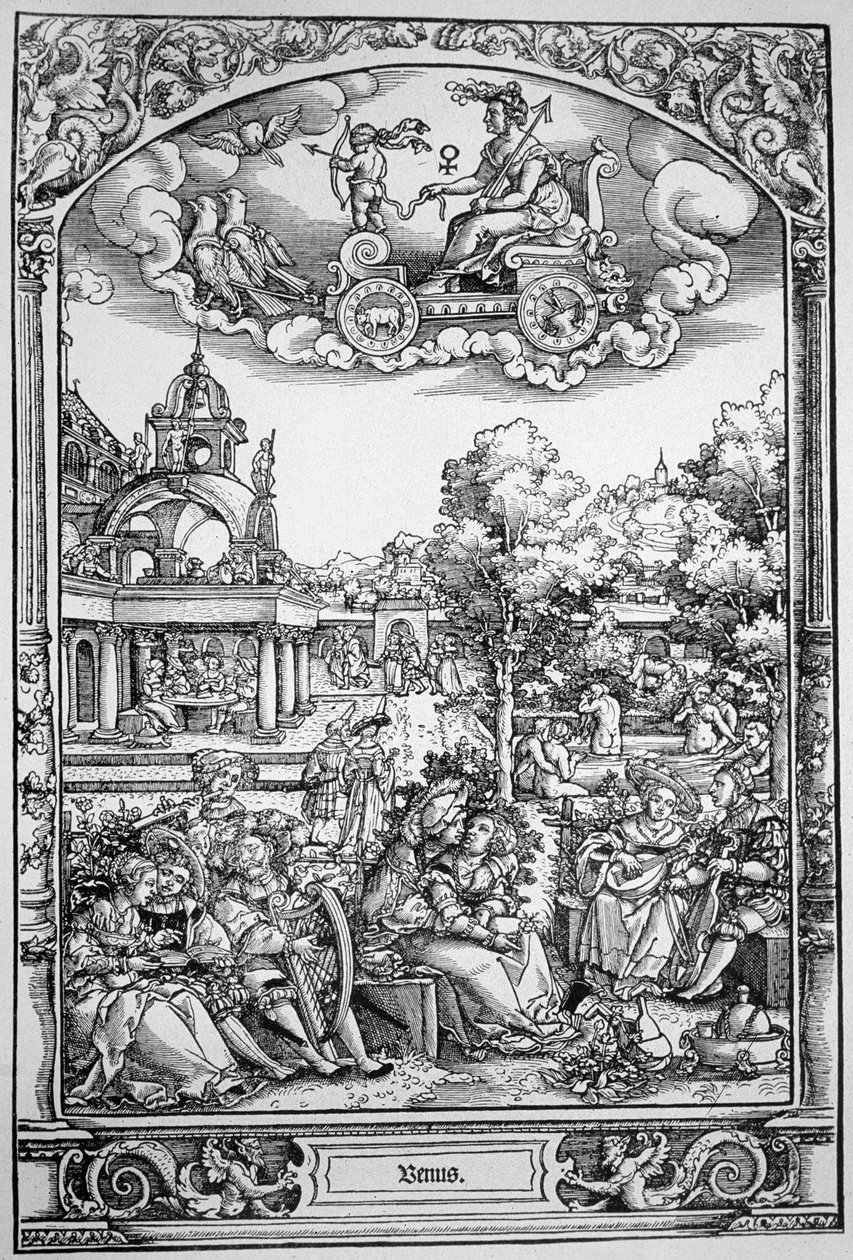 Venus (houtsnede) door Hans Sebald (School of) Beham