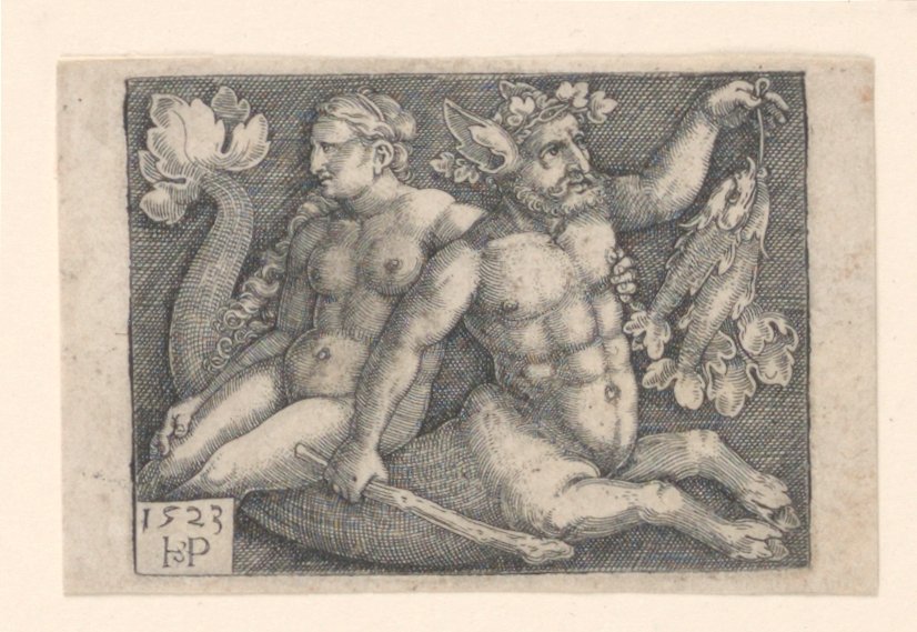 Een Triton en een Nimf door Hans Sebald Beham