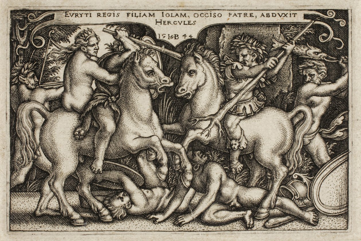 Hercules en Iole, uit De Werken van Hercules door Hans Sebald Beham
