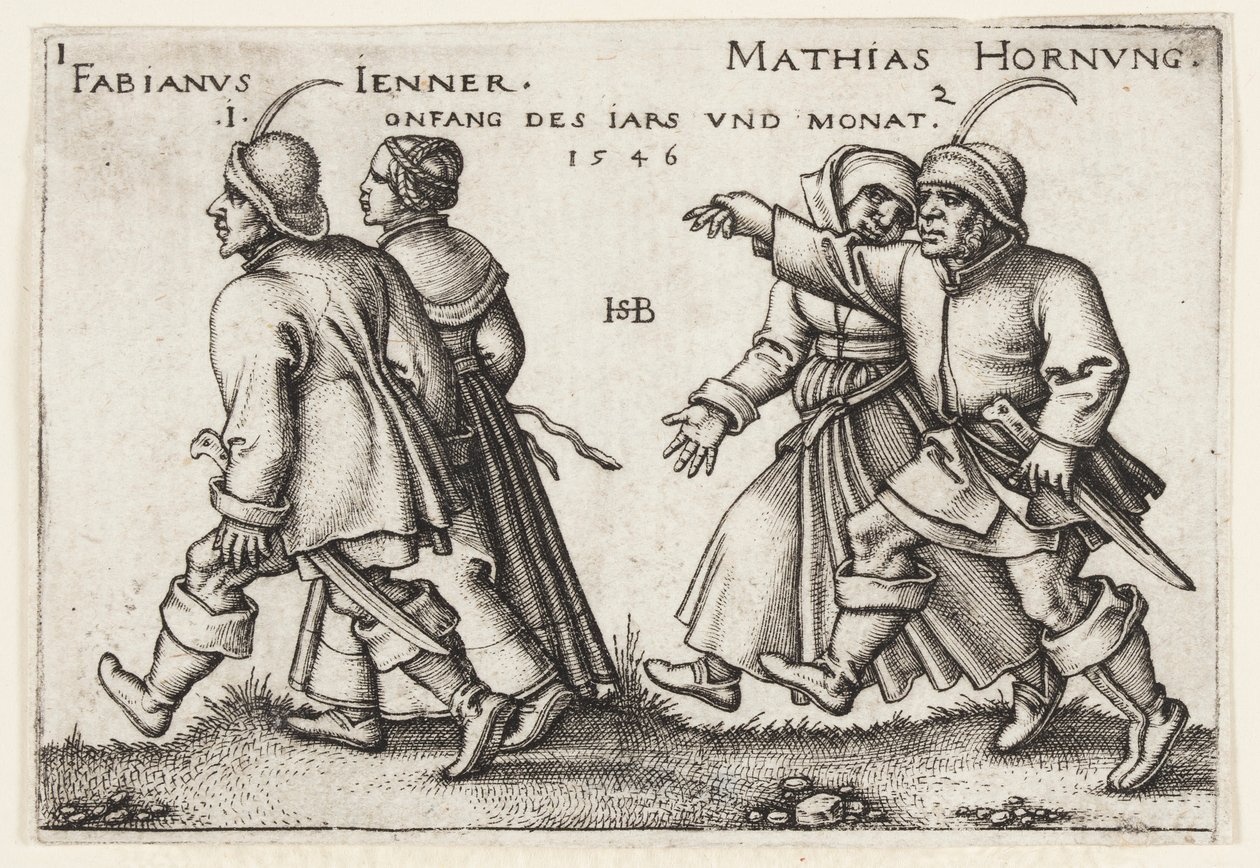 Januari en Februari door Hans Sebald Beham
