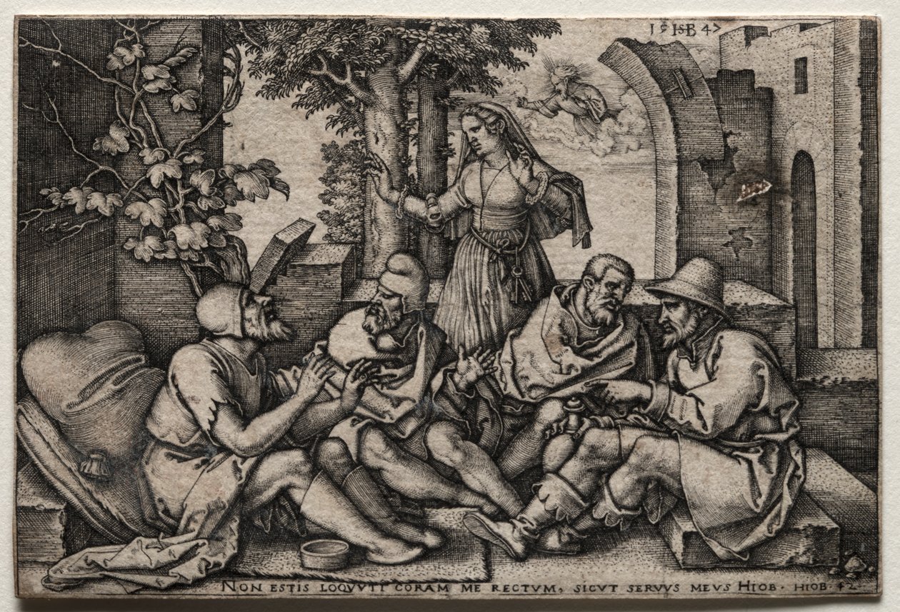 Job en Zijn Vrienden door Hans Sebald Beham